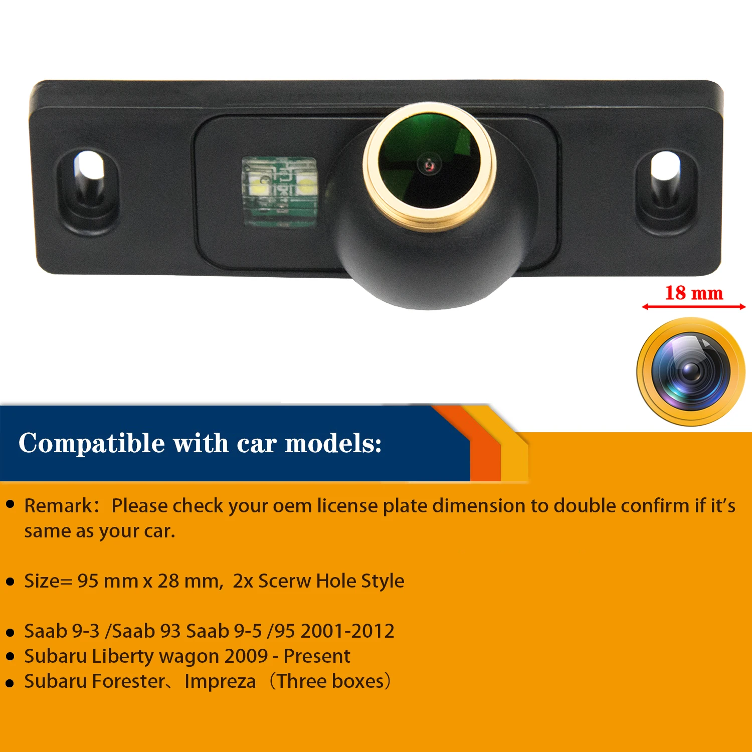 Misayaee Free Filter HD 1280 * 720P Car Rear View Camera for	Subaru Liberty Forester Wagon Saab 92 93 94 95 97 9X Night Vision