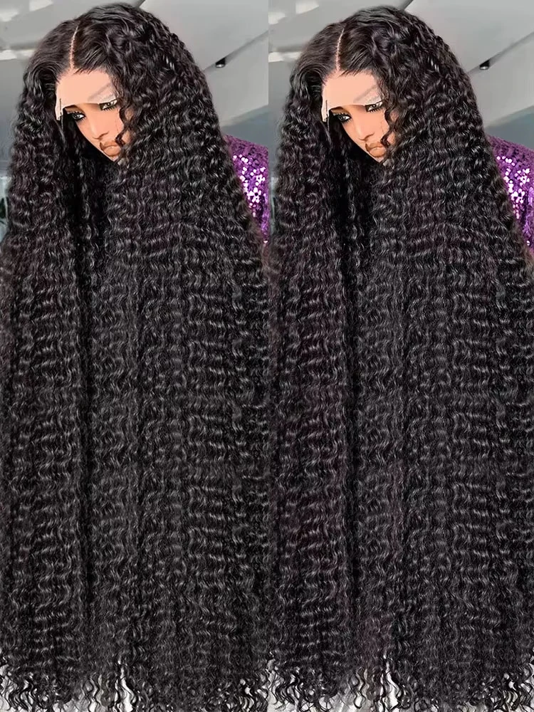 13x6 Hd شعر بشري مجعد الدانتيل الجبهة الباروكات 40 بوصة موجة عميقة 360 كامل الدانتيل الباروكة الأمامية موجة المياه قبل قطعها الدانتيل الباروكات للنساء