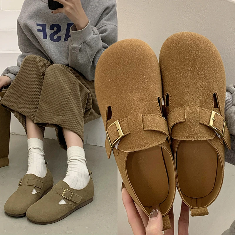 

Retro Flat Shoes Women's Shoes 2024 Spring New Soft Sole Kick Lazy Fashion Versatile Casual Women's Single Shoes