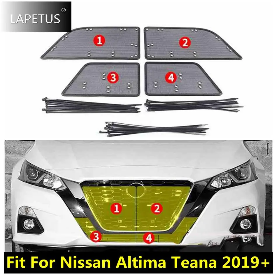 

Accessories Car Middle Insect Screening Mesh Front Grille Insert Net Anti-leaf Dust Protect For Nissan Altima Teana 2019 - 2023