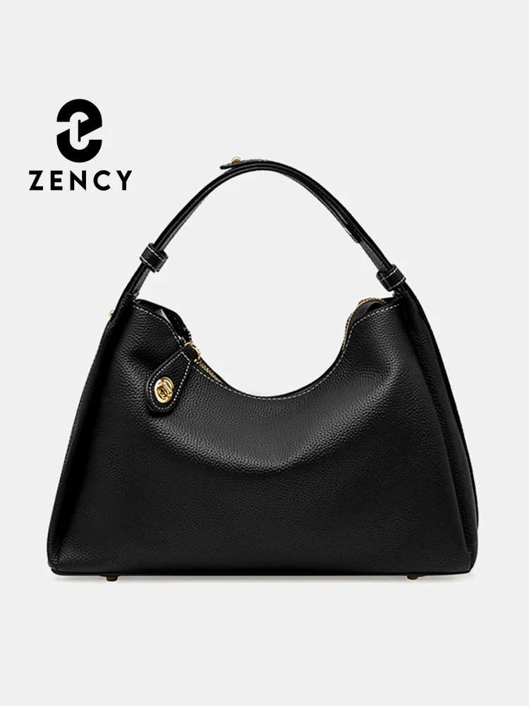 

Zency 2024 New Simple Retro Stitching Color Large Bag Fashion Women's Bag Genuine Leather Handbag Shoulder Bag Messenger Bag