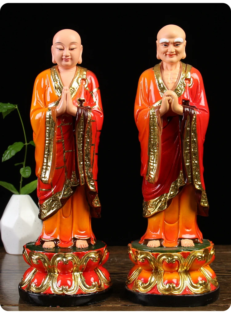 2PCS A set HOME shrine Temple Buddhism buddha statue Sakyamuni Left and right Assistant NAN KAYE Gods