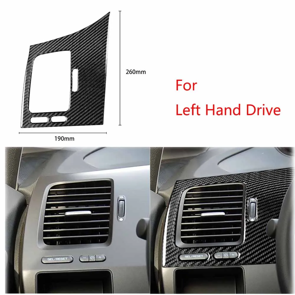 

For Honda Civic 8 8th Gen 06-2011 Carbon Fiber Side Air Vent Outlet Panel Cover