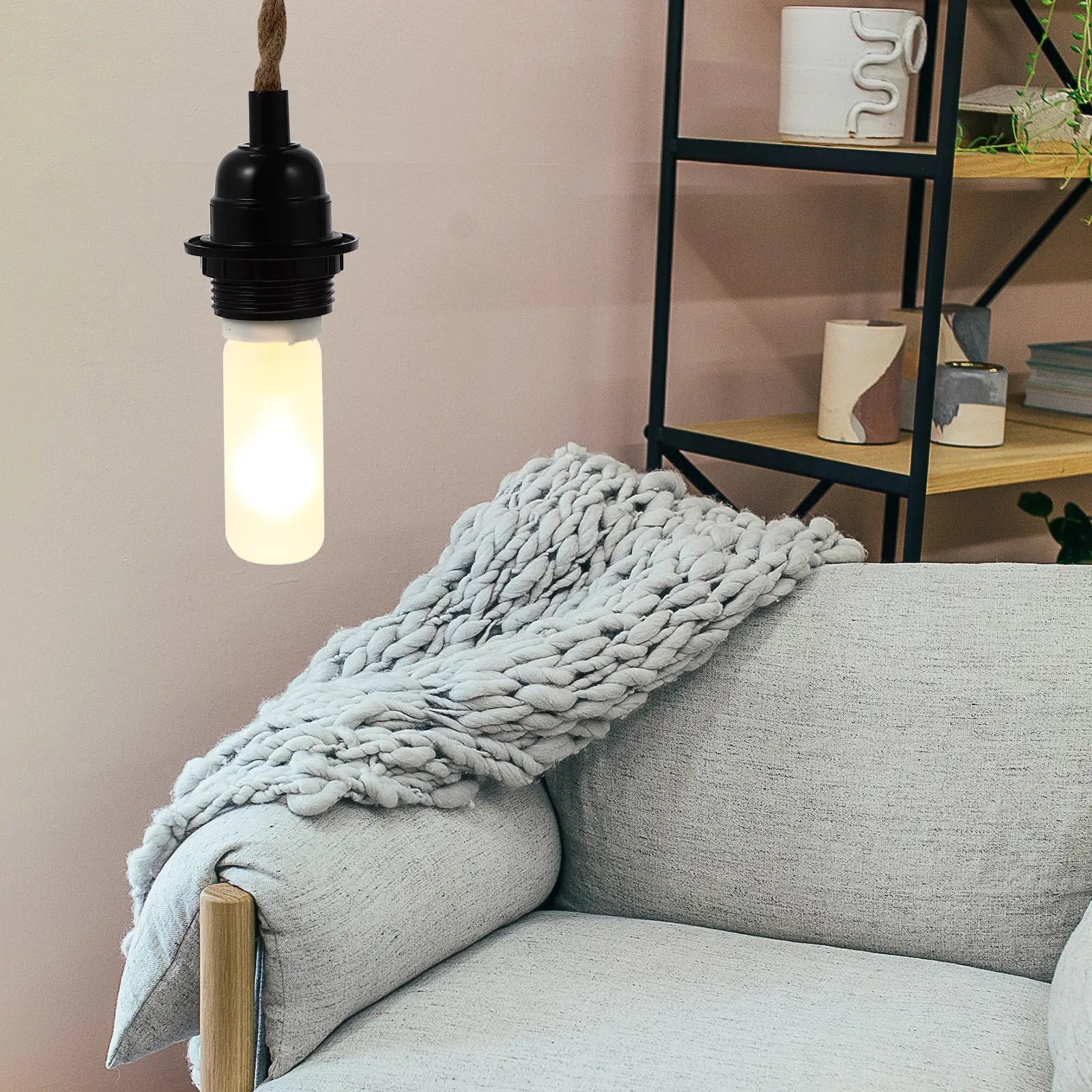 

1Set Rope Wire Cord for DIY Pendant Lamp Retro Lamp Fixture Decorative Hanging Light Plug Us Electrical Plug Rope Cable