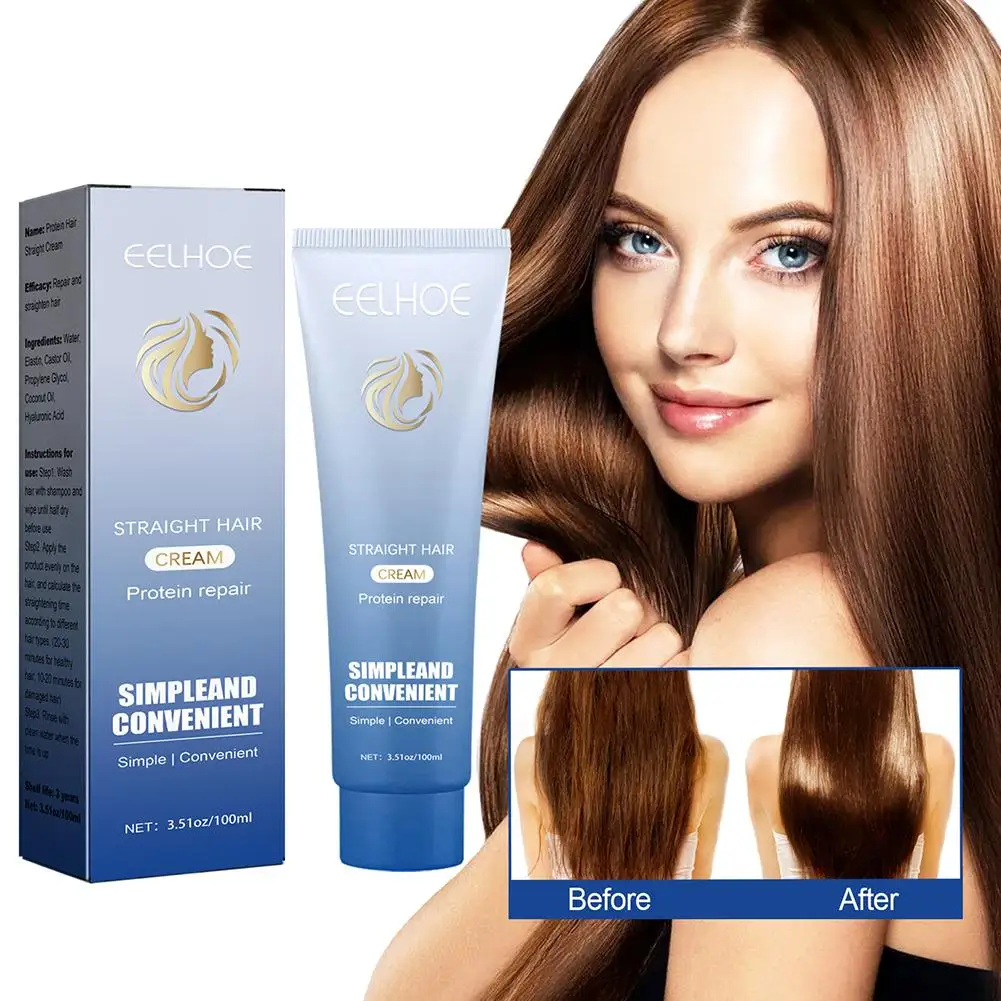 Protein Hair Straightening Cream Correcting Smoothen Cream Protein Hair Correction Repair Straightening Straight 60ml Damag S2I6