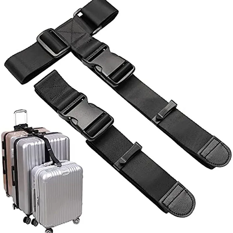 

Luggage Straps For Suitcases Metal Spring Clip Nylon Adjustable Suitcases Belts Luggage Belt For Carry On Bags Wheelbarrow Wear