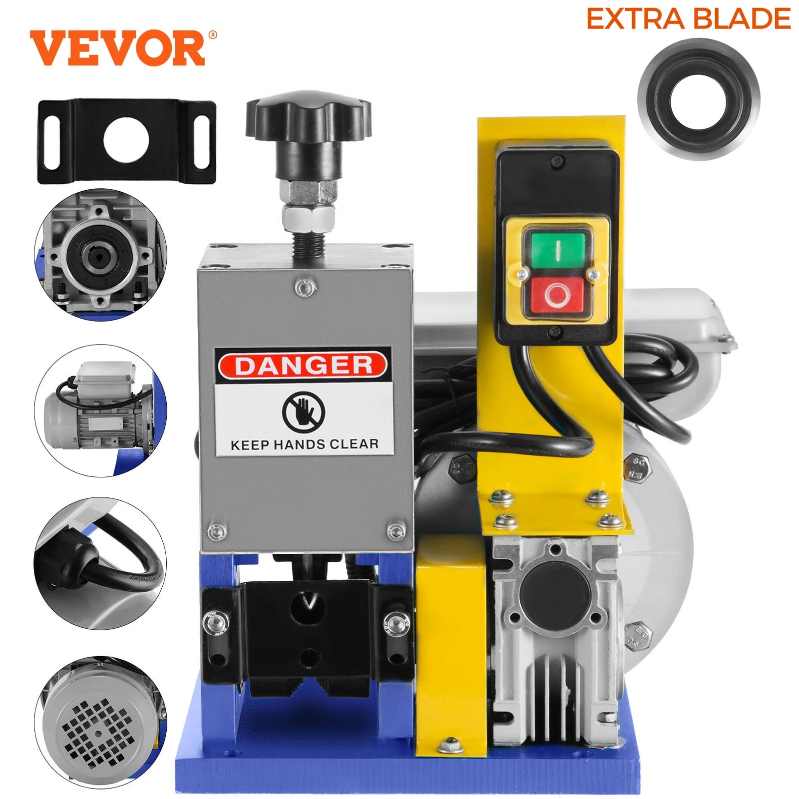 VEVOR Electric Powered Wire Stripping Machine Automatic Cable Stripper Metal Recycle 1.5-25mm 220V 110V