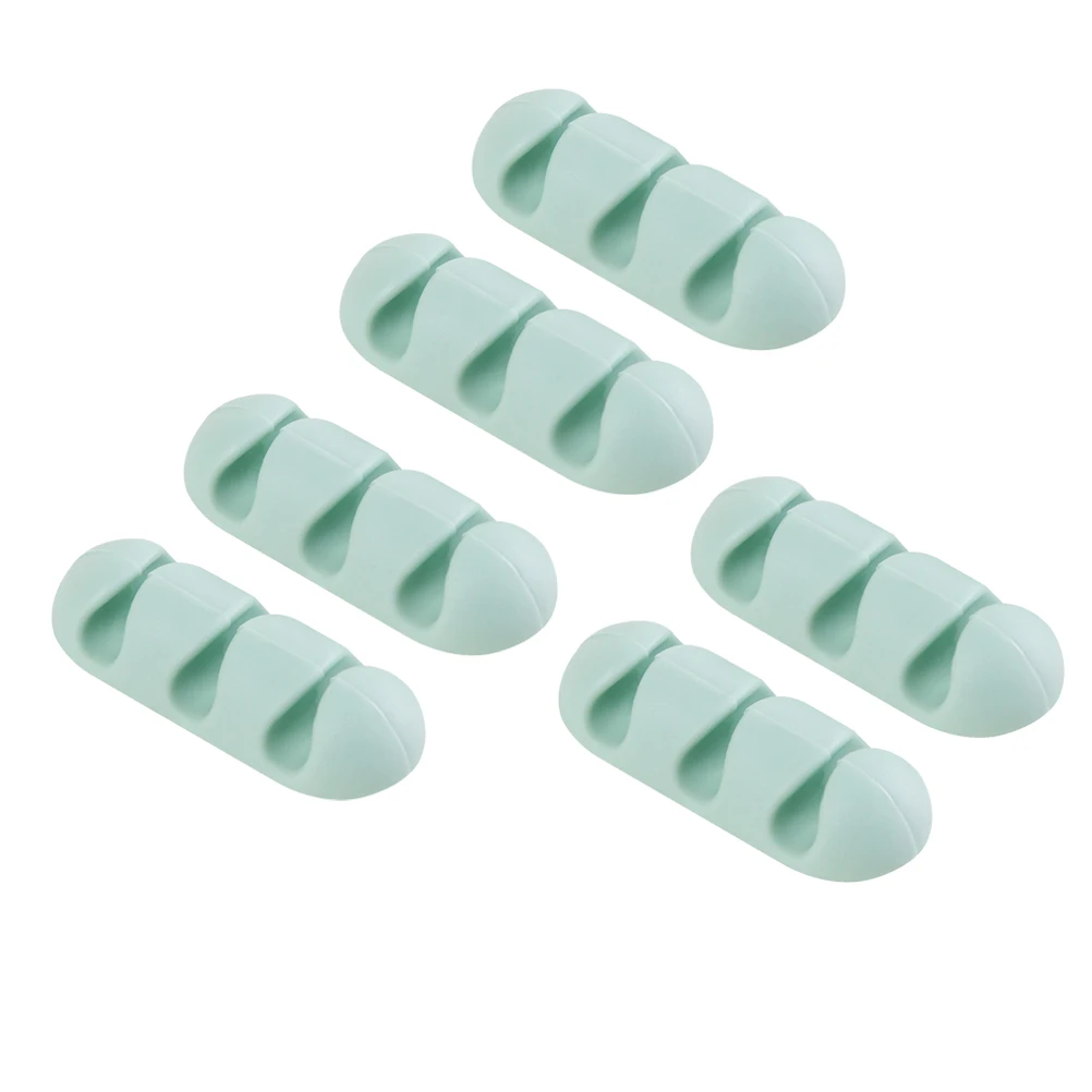 

6PCS Wire Management Tool Cable Holder Clip ganizer Cord Hooks Fixator Storage Desk Accessories Silicon Material Long