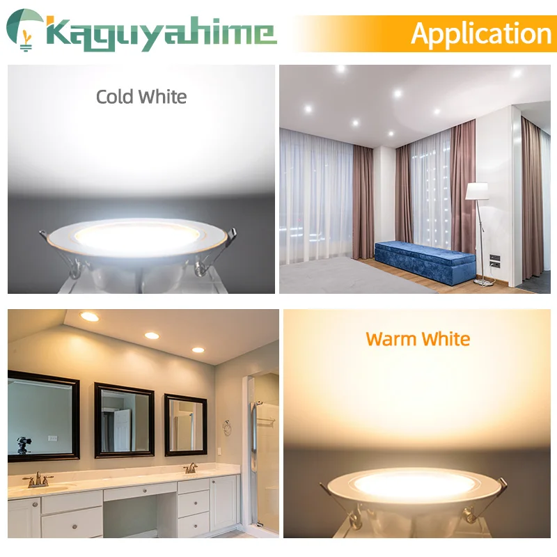 Kaguyahime-foco LED empotrable, lámpara de Panel redondo ultradelgado, 2 piezas, 3W, 5W, 9W, 15W, 18W, CA 220V, 230V, 240V