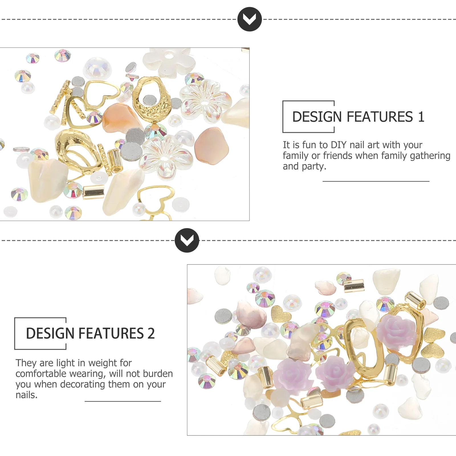 4 صناديق زهرة الورد مسمار الفن سحر DIY زينة سبائك الزنك آمنة دائم للأظافر الاصطناعية الطبيعية زهور ثلاثية الأبعاد