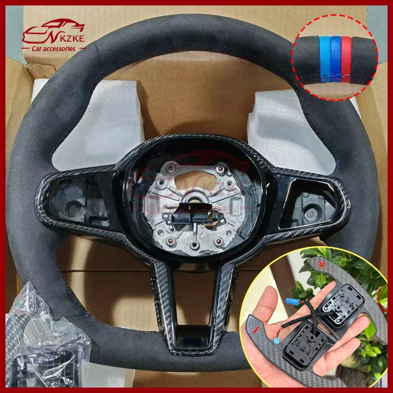 

Подходит для BMW 3, 4, 5 серии G20 G21 G80 G81 G22 G23, полностью меховой руль, трехцветное центрирование