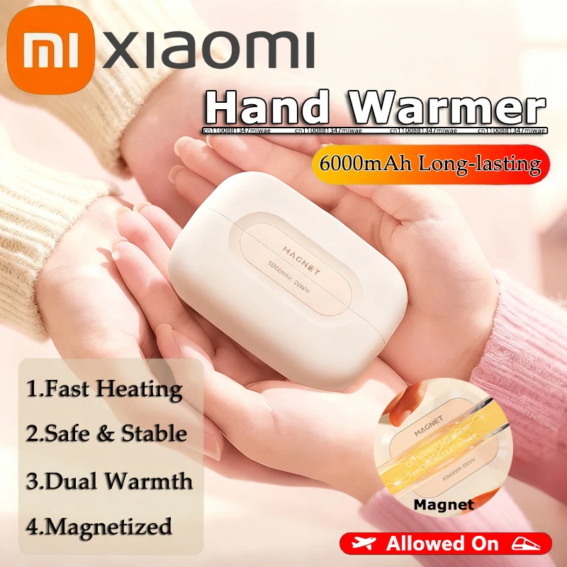 Xiaomi جهاز تدفئة محمول 6000mah قابلة للشحن المغناطيسي سبليت نوع تصميم تدفئة اليد الكهربائية مادة صديقة للبشرة سخان كهربائي #1