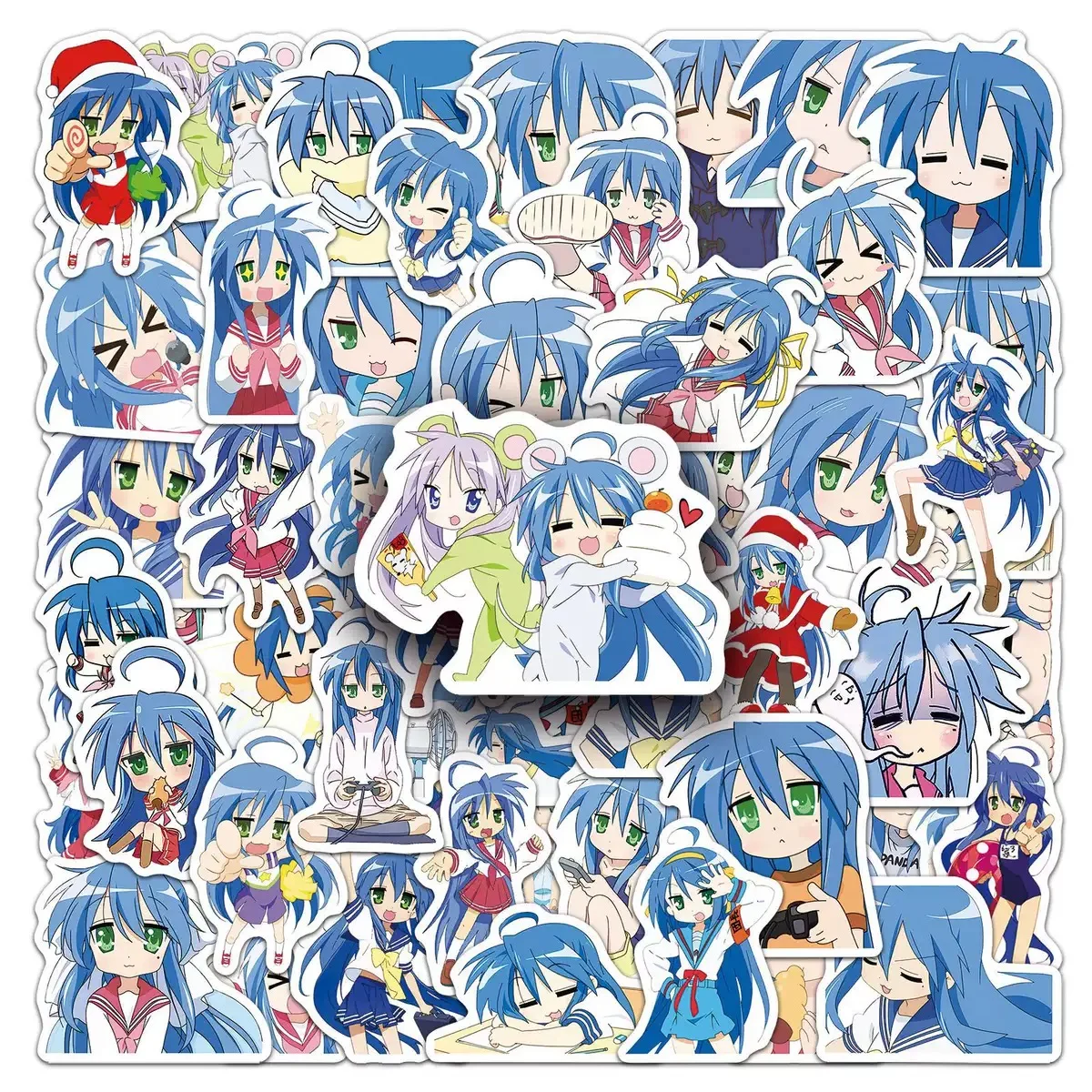 50pcs Konata Izumi Anime Stickers Kawaii Lucky Star Cartoon 