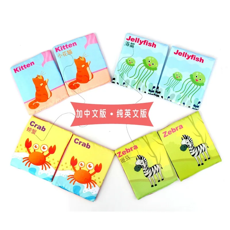 26Pcs Baby Cloth Book Soft Alphabet Cards with Cloth Storage Bag Abc Interactive Educational Montessori Early Learning Toy