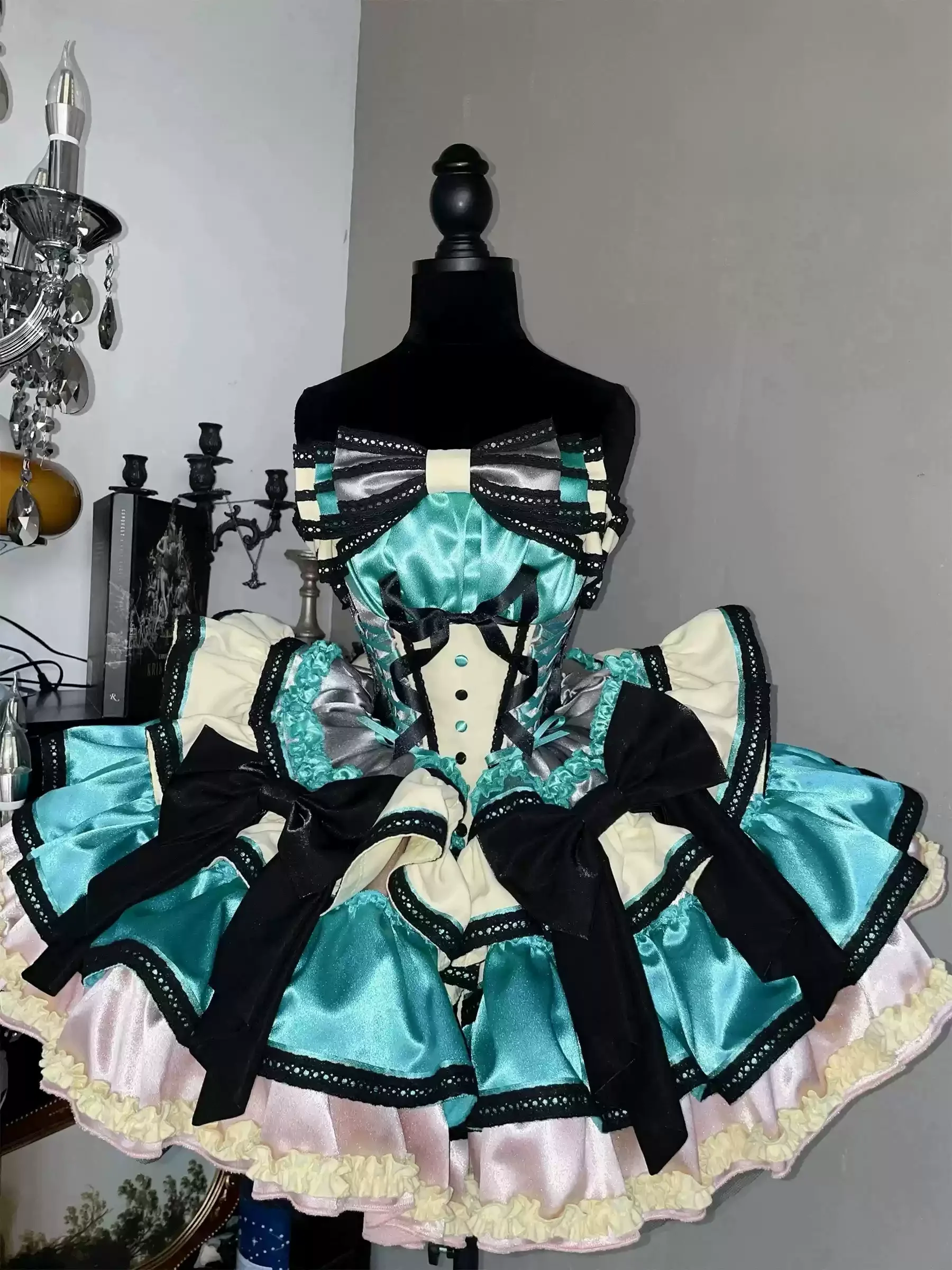 French Fishbone Waist Lolita Dress for Women Fluffy Cake Dress Princess Dresses Ribbon Dance Dress Removable Shoulder Straps - Image 6