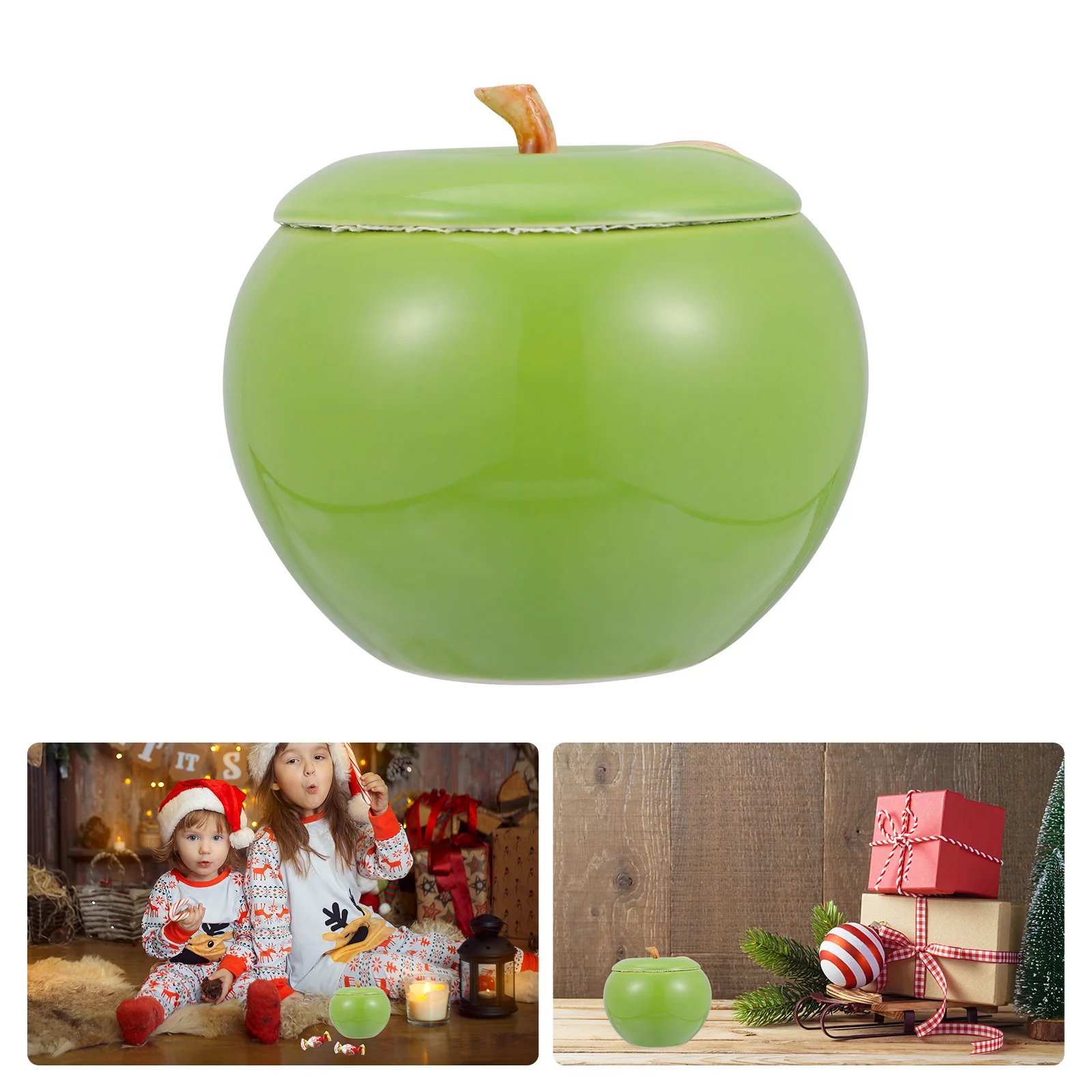 

Storage Jars Cookie Red Christmas Canisters with Lids Airtight Green Candy Dishes Decorative