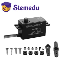 X12 Short Body Coreless Servos 12KG 25T Stainless Steel Gear High Speed Digital Full Metal Servo for 1/8 1/10 RC Model Car Truck