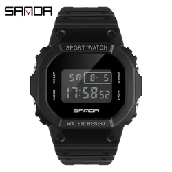 SANDA-reloj Digital de lujo para hombre y mujer, pulsera con cronómetro y cuenta atrás, electrónico, estilo G, 293