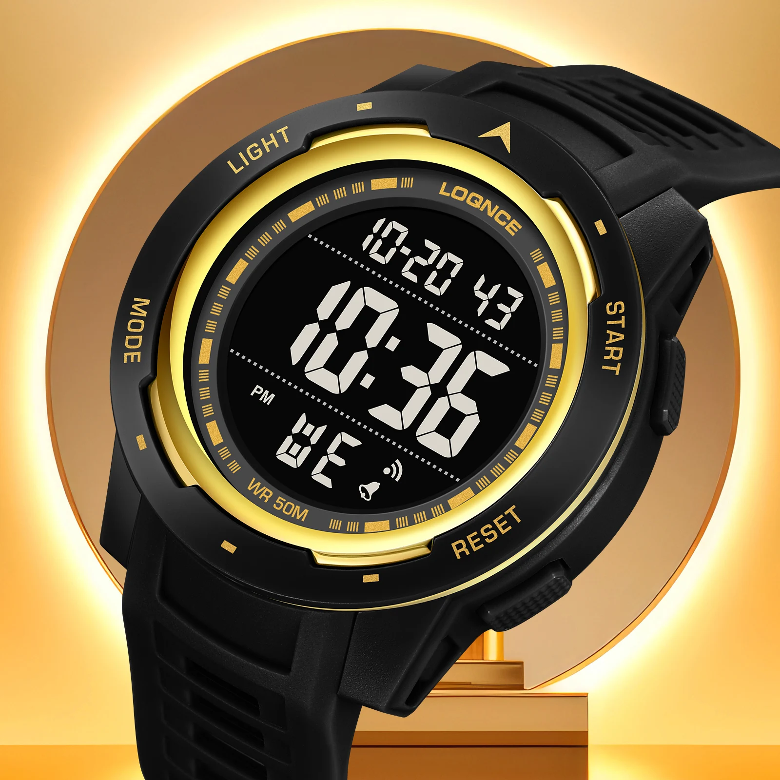 Fashion LOQNCE 98008 Men's Watch For You High Quality Digital Movement Calendar Luminous 50M Waterproof Watch Soft Silicone Band