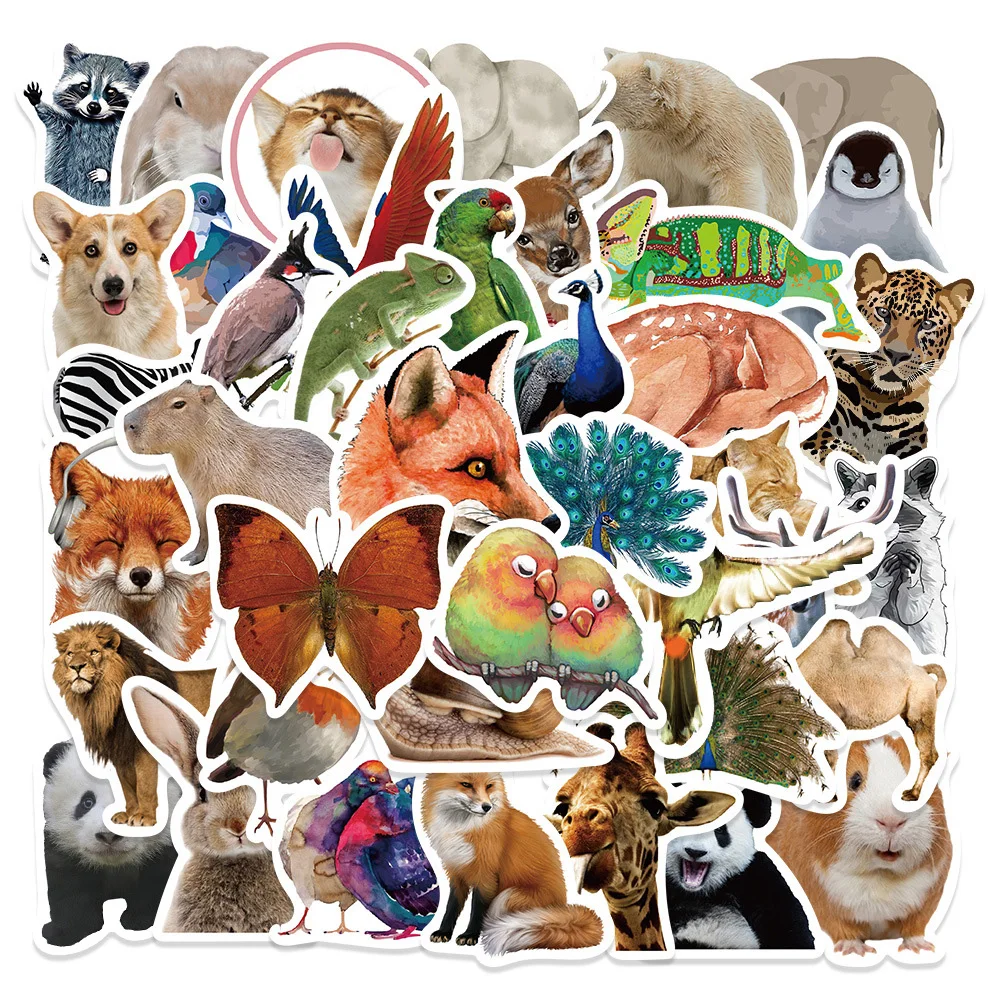 

10/30/50pcs Oil Painting of Animals Stickers Aesthetic for Scrapbooking Laptop Phone Fridge Graffiti Sticker Kids Toy Decal Pack