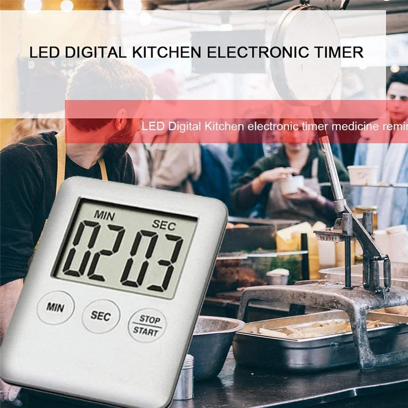 LED Digital Kitchen Timer elettronico conto alla rovescia promemoria per farmaci Timer da cucina portatile