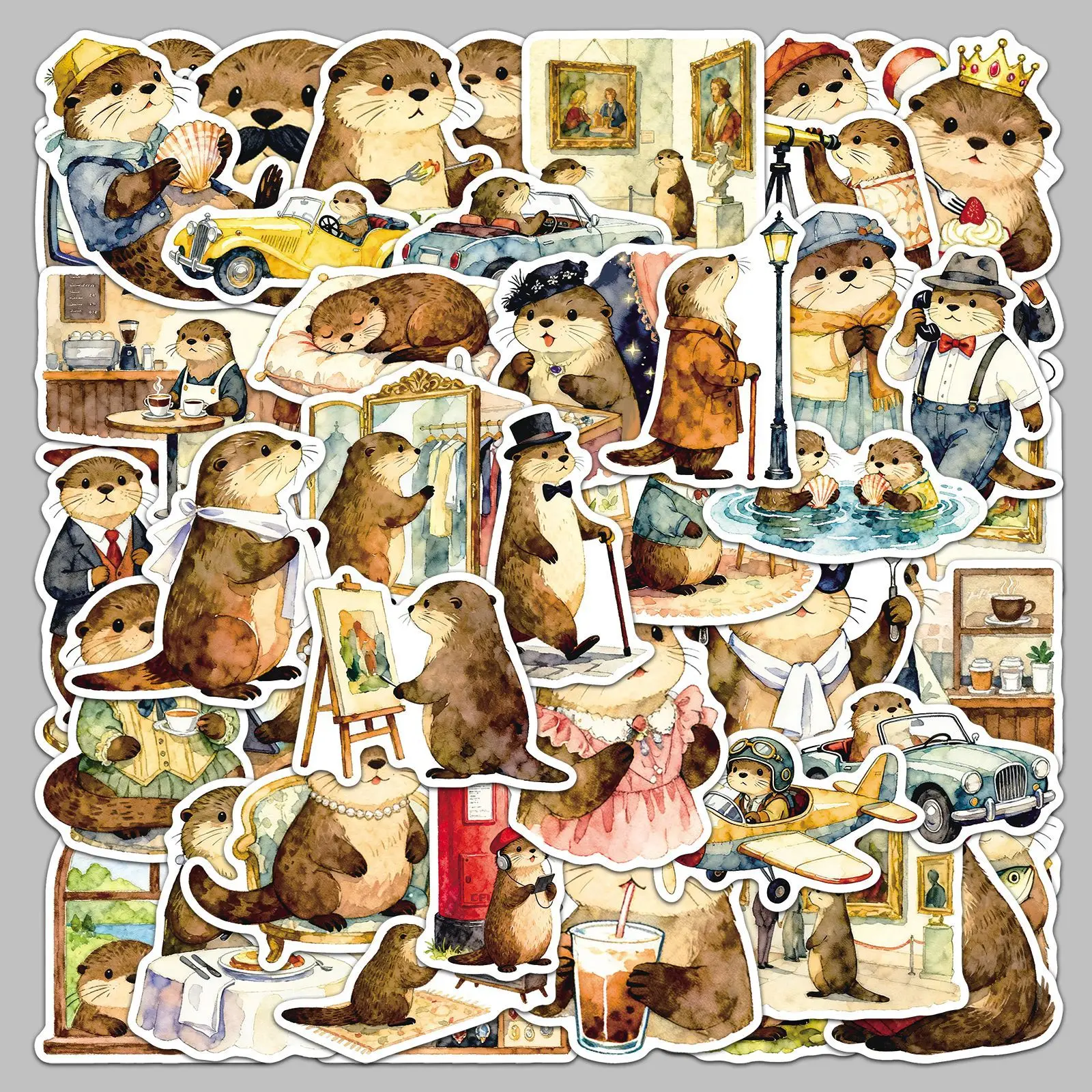 50 قطعة الكرتون قضاعة علاج Q نسخة لطيف الحيوان الفن الكتابة على الجدران اللوحي صندوق تخزين كتيب ملصق يدوي الصنع