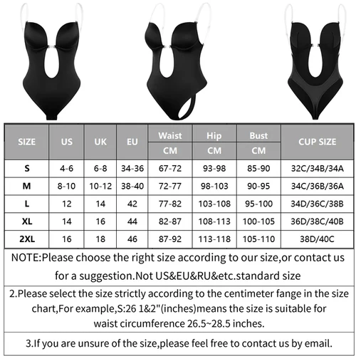 Imagen 2 del producto Body moldeador sin espalda para mujer, sujetador incorporado, tangas con múltiples correas, moldeador de cuerpo en U, Faja sin costuras con entrepierna abierta