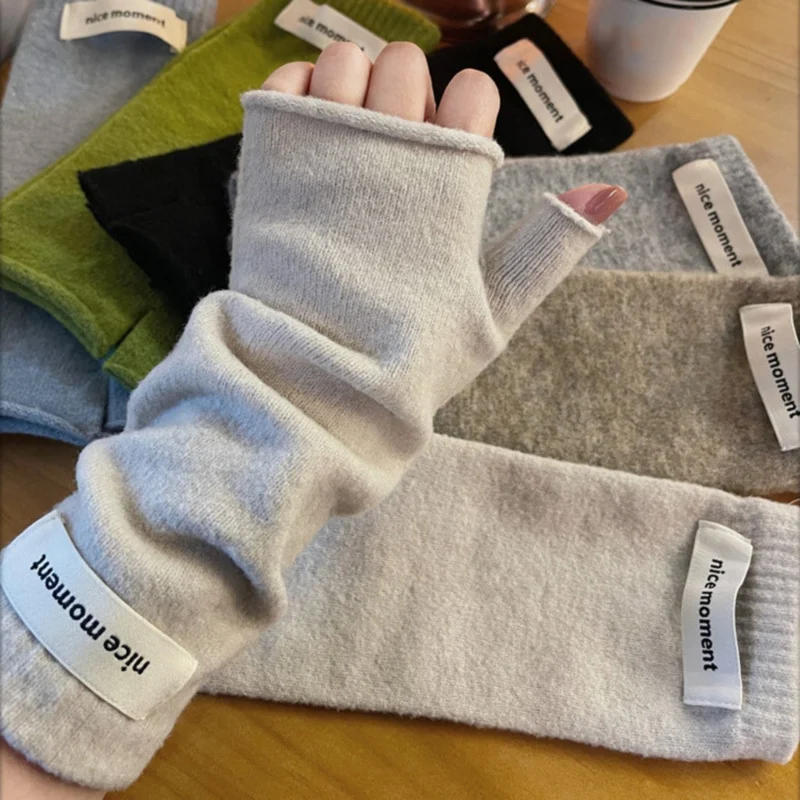 Thickened Fingerless Gloves Suitable for All Four Seasons, Long Arm Protectors, Christmas Gift, Fashionable Women'S Hand  Wear