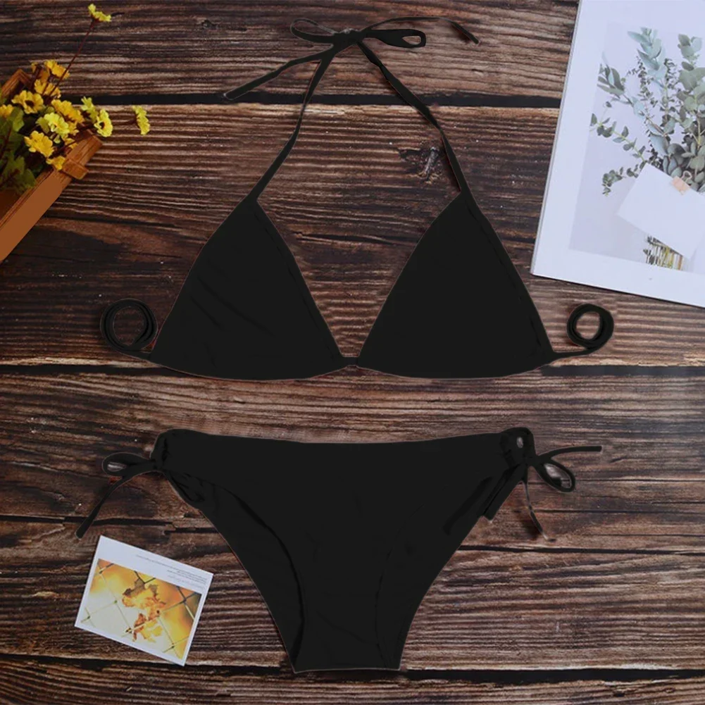 Conjunto de Bikini con Tanga y vendaje para mujer, traje de baño Sexy estilo brasileño, traje de baño con tirantes de tres puntos, conjuntos de Bikini ultrafinos para mujer