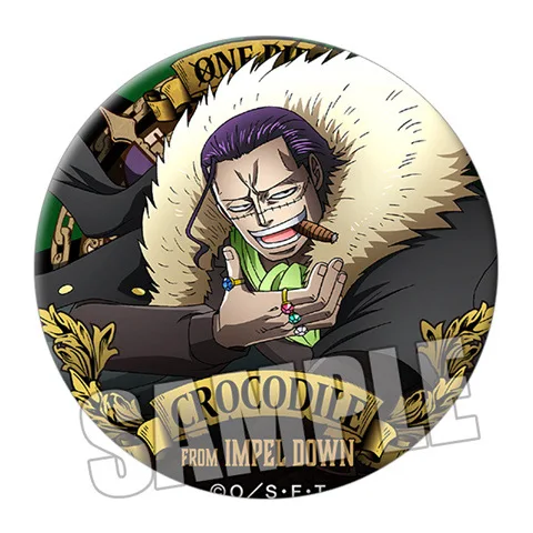 One Piece Anime Badge Ace Luffy Zoro Crocodile Pin Brooch OP