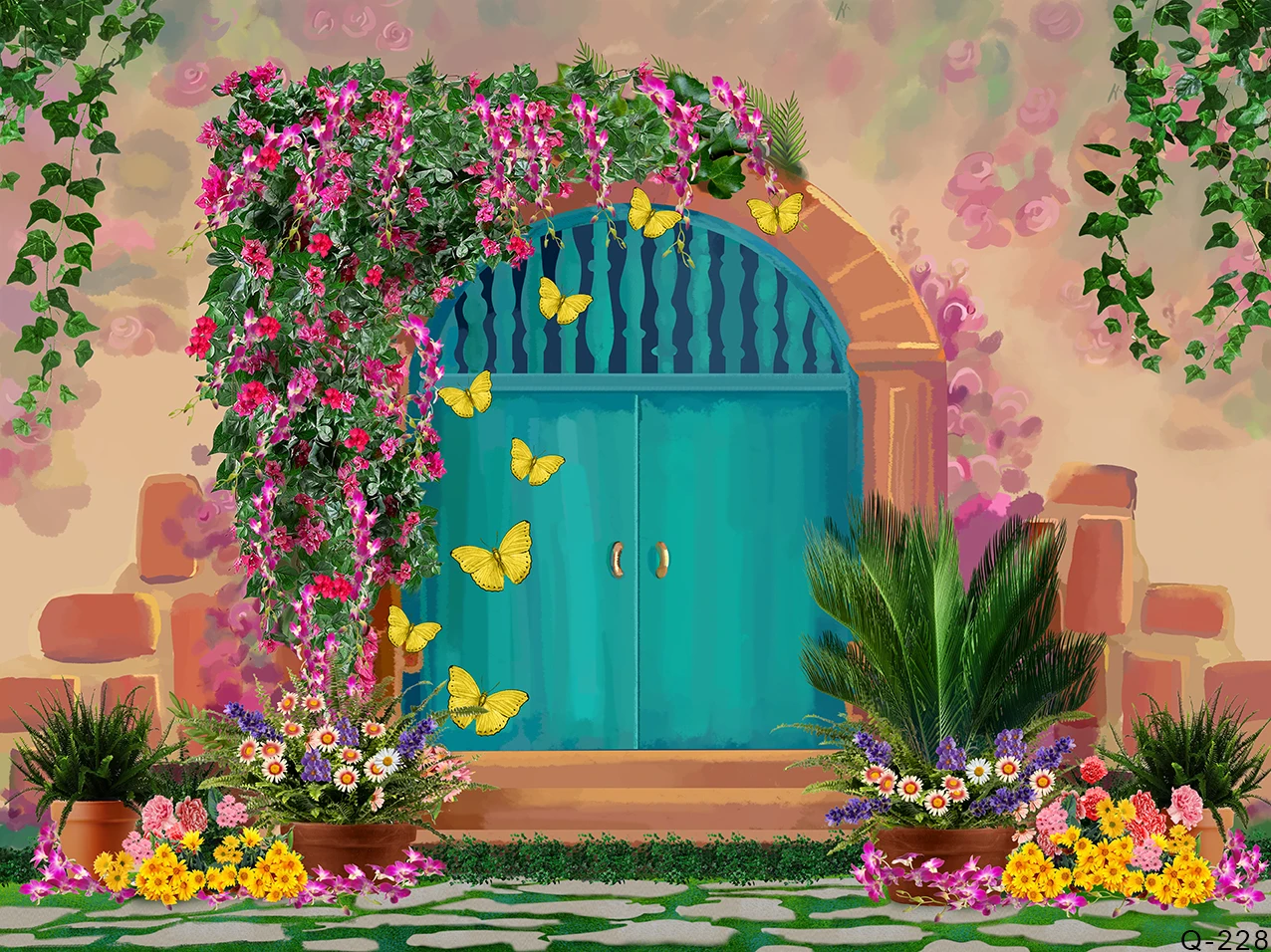 꽃 배경 나비 꽃 동화 소녀 생일 파티 장식 배경 사진, 아기 아이 사진 촬영 배너