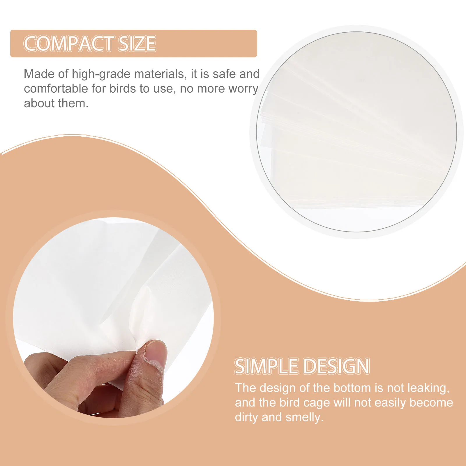 

100pcs Absorbent Bird Cage Liners Disposable Waterproof Pad For Parrot Cage Cleaning Pet Supply Breathable Mat