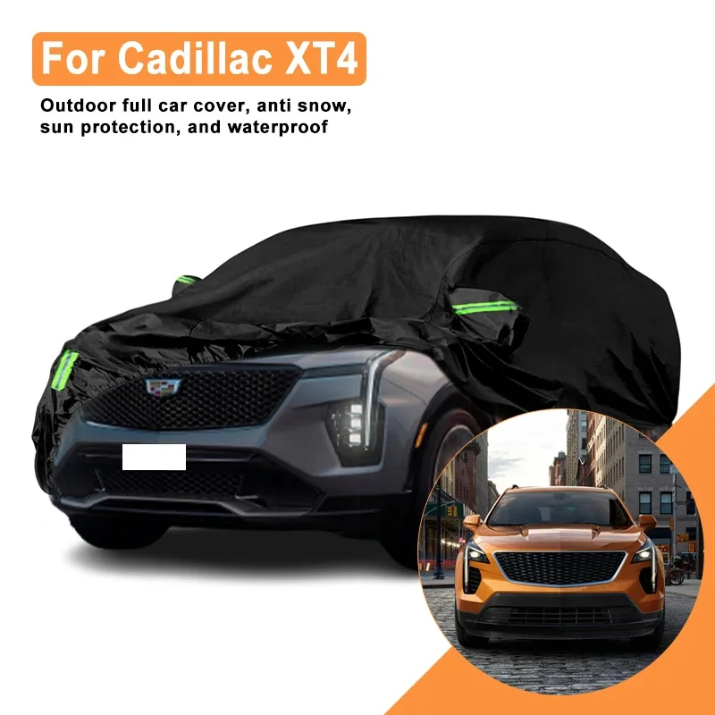 

Полный чехол для автомобиля Cadillac XT4, уличный, ветрозащитный, водонепроницаемый, пылезащитный, с защитой от солнца и УФ-излучения, со светоотражающей полосой