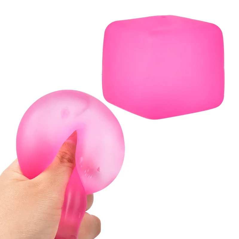 Frosted Ice Cube Shaped Fidget Toy Square Stress Relief Ball Squishy Squeeze Toys for Anxiety ADHD Stress Relief Gift for Adults - view 5