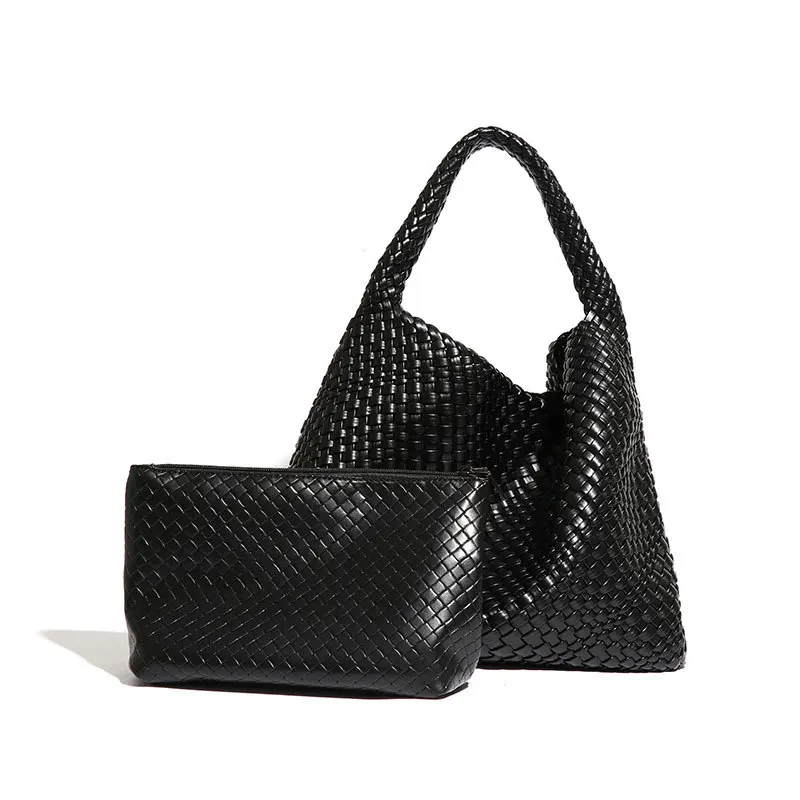 Large Capacity Weave Tote Bag Soft Leather Intrecciato Handbag Shoulder Bag for Women Fashion Casual Work Travel Daily Outings