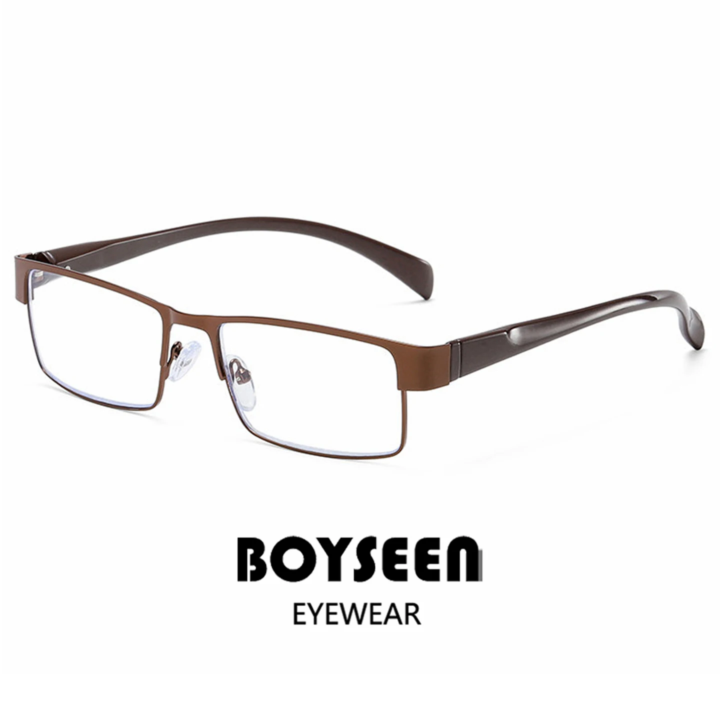 BOYSEEN BOYSEEN Men\'s and Women\'s TR90 Reading Glasses Non spherical Lens Retro Business Farsightedness Prescription Glasses