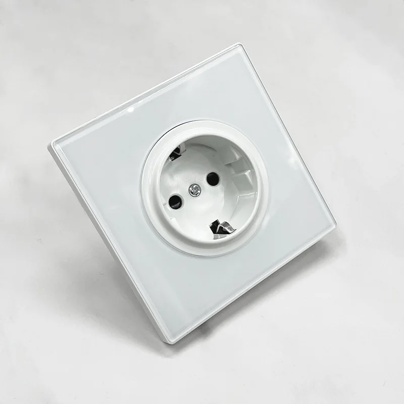 Tempered Glass Panel Switch 1 2 3 4 Gang/2Way LED Indicator Universal Wall Socket with USB Speed Switch Light Switch White 86*86