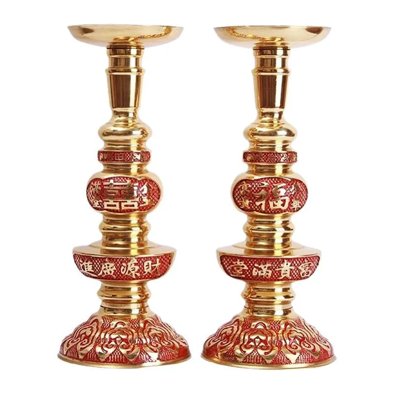 

Pure copper candle holder, Chinese retro copper candle holder