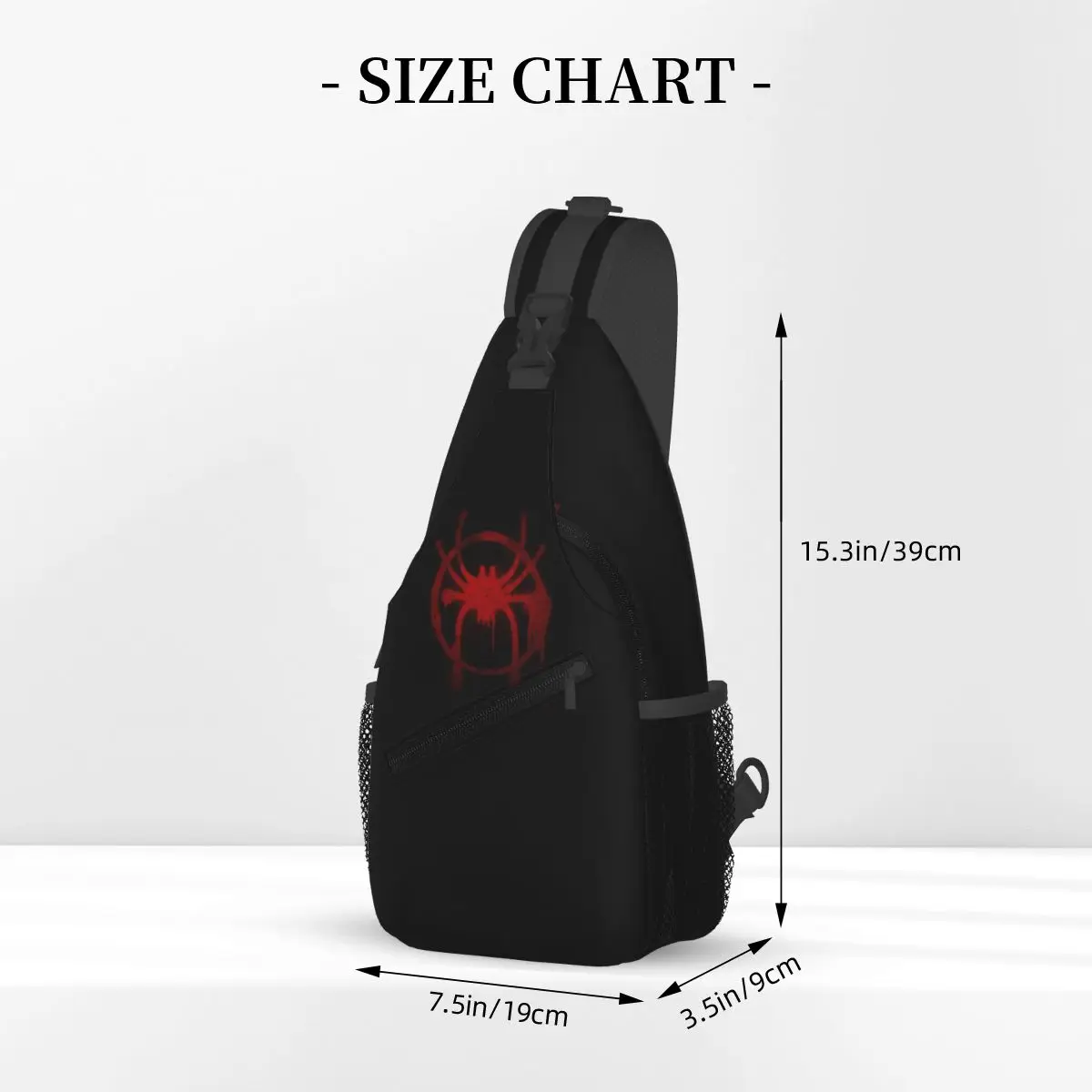 Miles Morales Spider Symbol Borsa da petto da uomo Sling Zaino a tracolla Borsa da petto Borsa da viaggio per escursionismo Zaino a tracolla