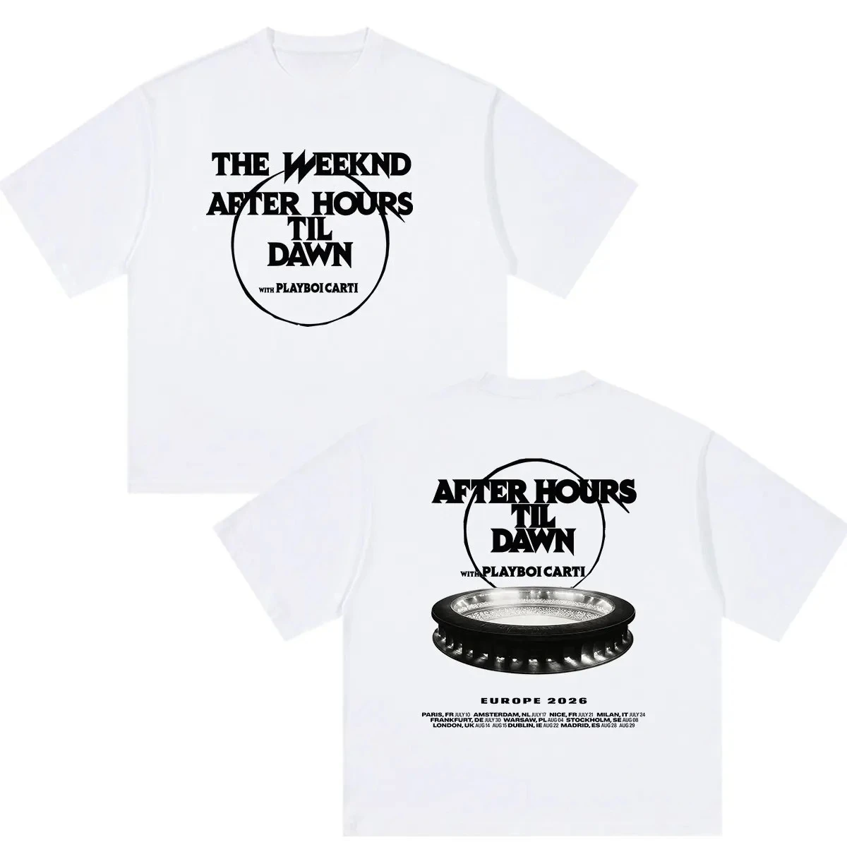 Hip Hop Fashion Cotton Short Sleeve T-Shirt The Weeknd After Hour Til Dawn Tour 2026 T Shirts Vintage O-Neck Clothing Tees Y2K