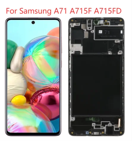 

For Samsung A71 A715F Display With Frame AMOLED 6.7" SM-A715 SM-A715F/DS LCD Display Touch Screen Digitizer Panel Repair Parts