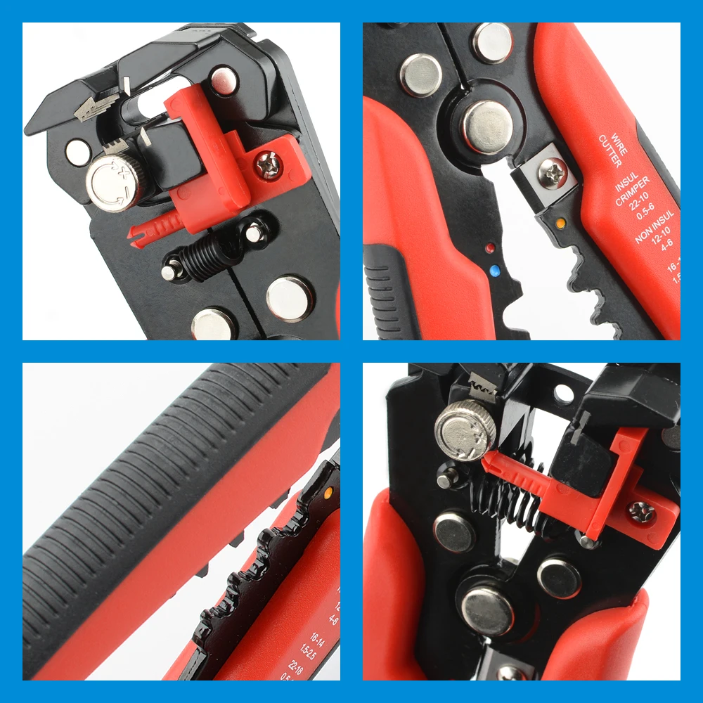 Self-Adjusting Wire Stripper Cable Cutter Kit Electrician Crimping Tool Set With Case Multifunctional Stripping Pliers