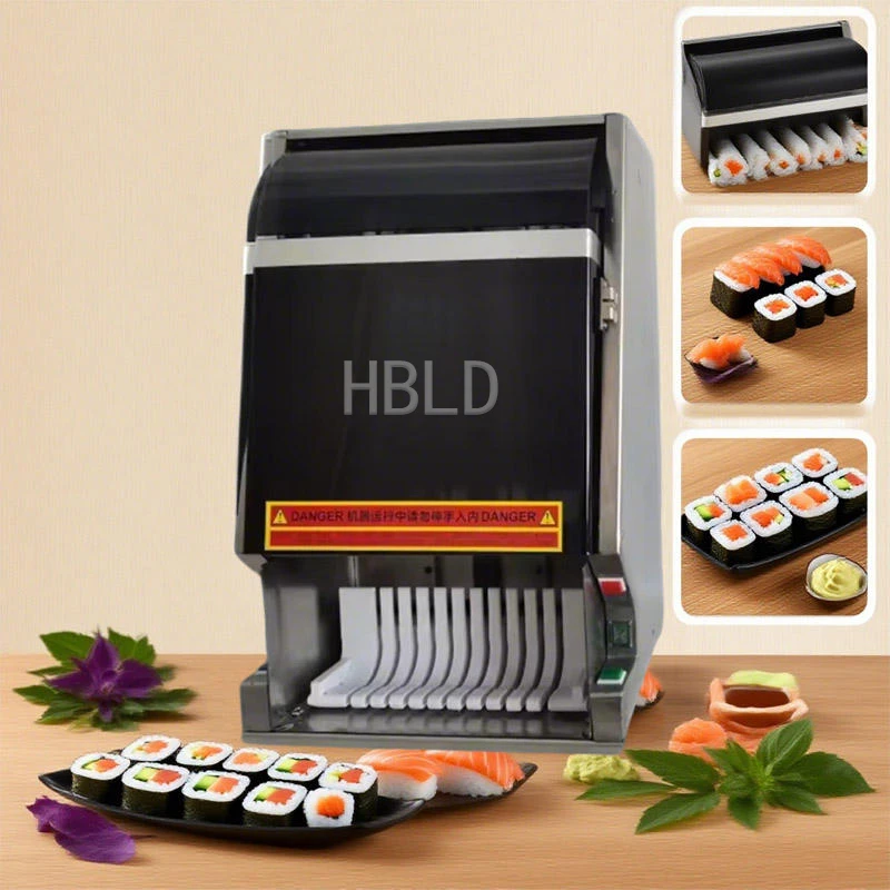 

Электрическая нарезка для суши для магазина закусок, полностью автоматическая коммерческая японская машина для резки рулетов для суши, кухонное оборудование