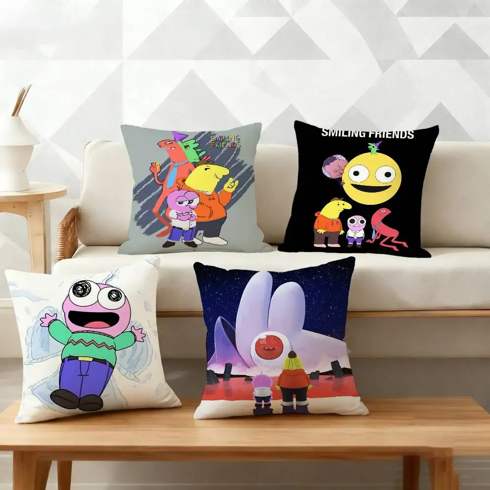 

cartoon S-smiling f-Friends Pillow Case Pattern Printed Pillowcase For Living Room Sofa Cushion Cover