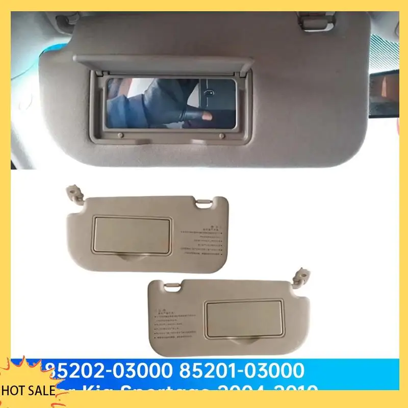 

A66Z 1Pair Car Sun Visors Shades With Vanity Mirror 85202-03000 8520103000 For Kia Sportage 2004-2010 Sunvisor Makeup