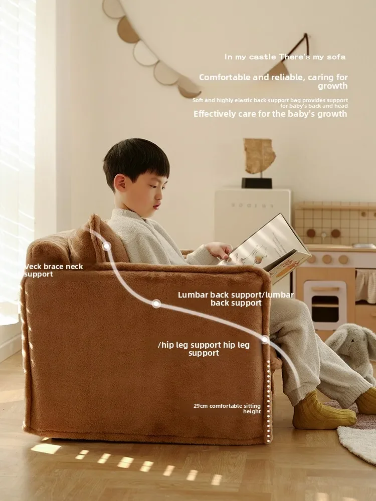 Soft rabbit velvet comfortable bedroom balcony bay window small apartment reading area single sofa