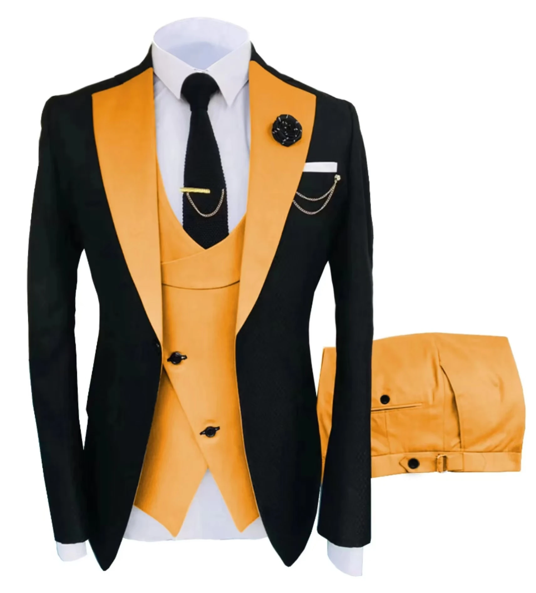 high-quality wedding art ，dress suit for men，3 pieces Blazer Vest And Pants set，performance, Emcee，Groomsmen