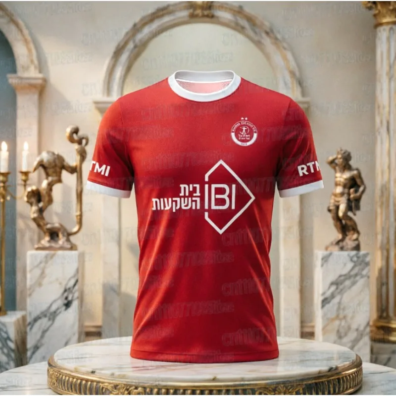 2026 Hapoel Tel Aviv Football Jersey Family Style Sports 3D Printed T-shirt Breathable Quick Drying Streetwear Short Sleeved