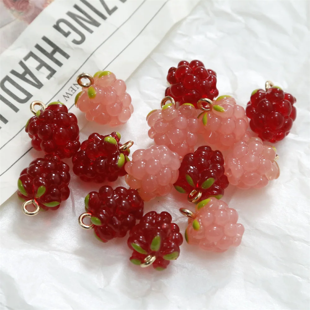 2PCs Simulation Resin 3D Fruit Charms Grape Pendant Jewelry DIY Findings For Earring Bracelet Necklace Making Accessories