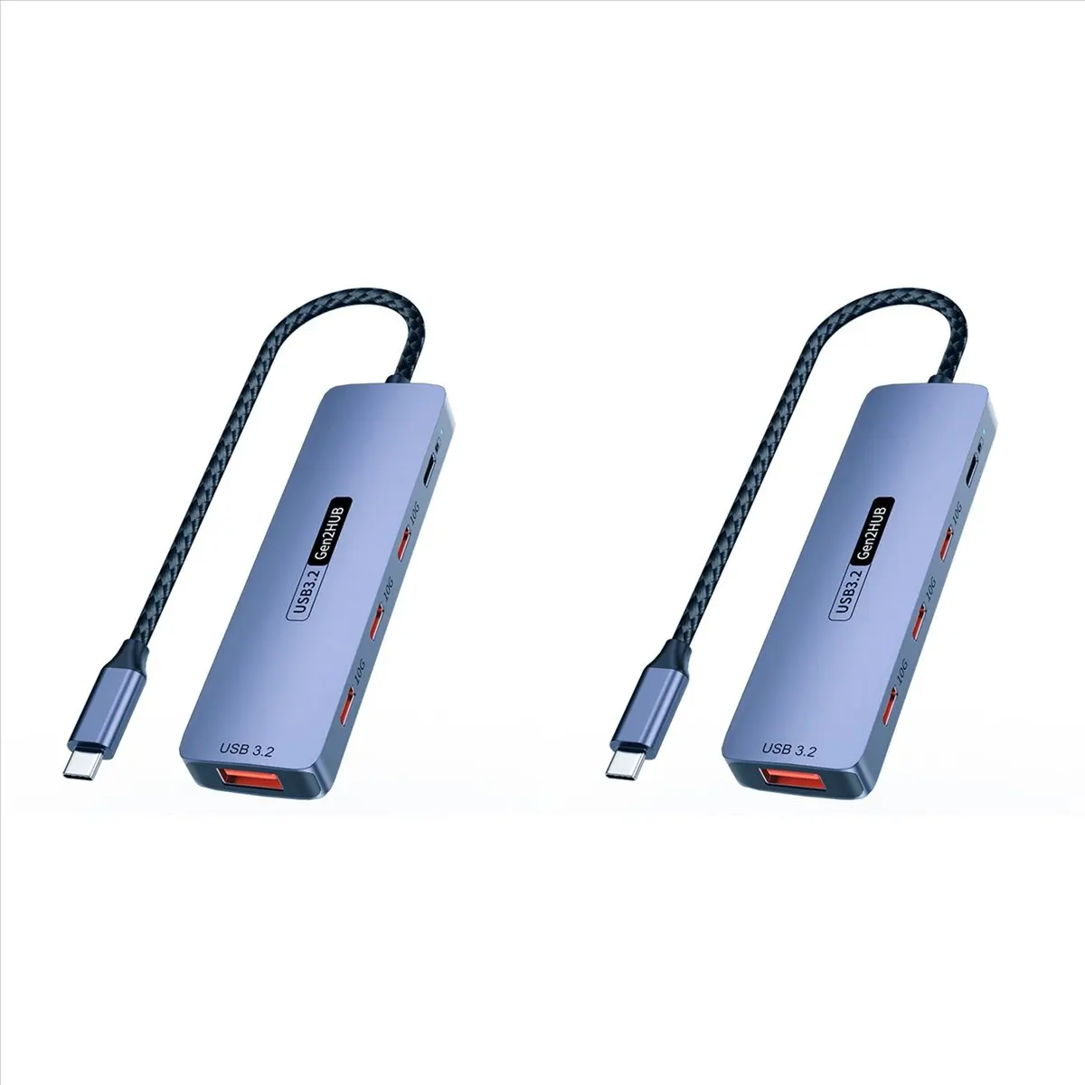 *A14E 2X USB C Hub USB Type-C 3.2 HUB 10Gbps High Speed PD100W Charging USB Type-C 3.2 Adapter Splitter for Laptop Phone PC